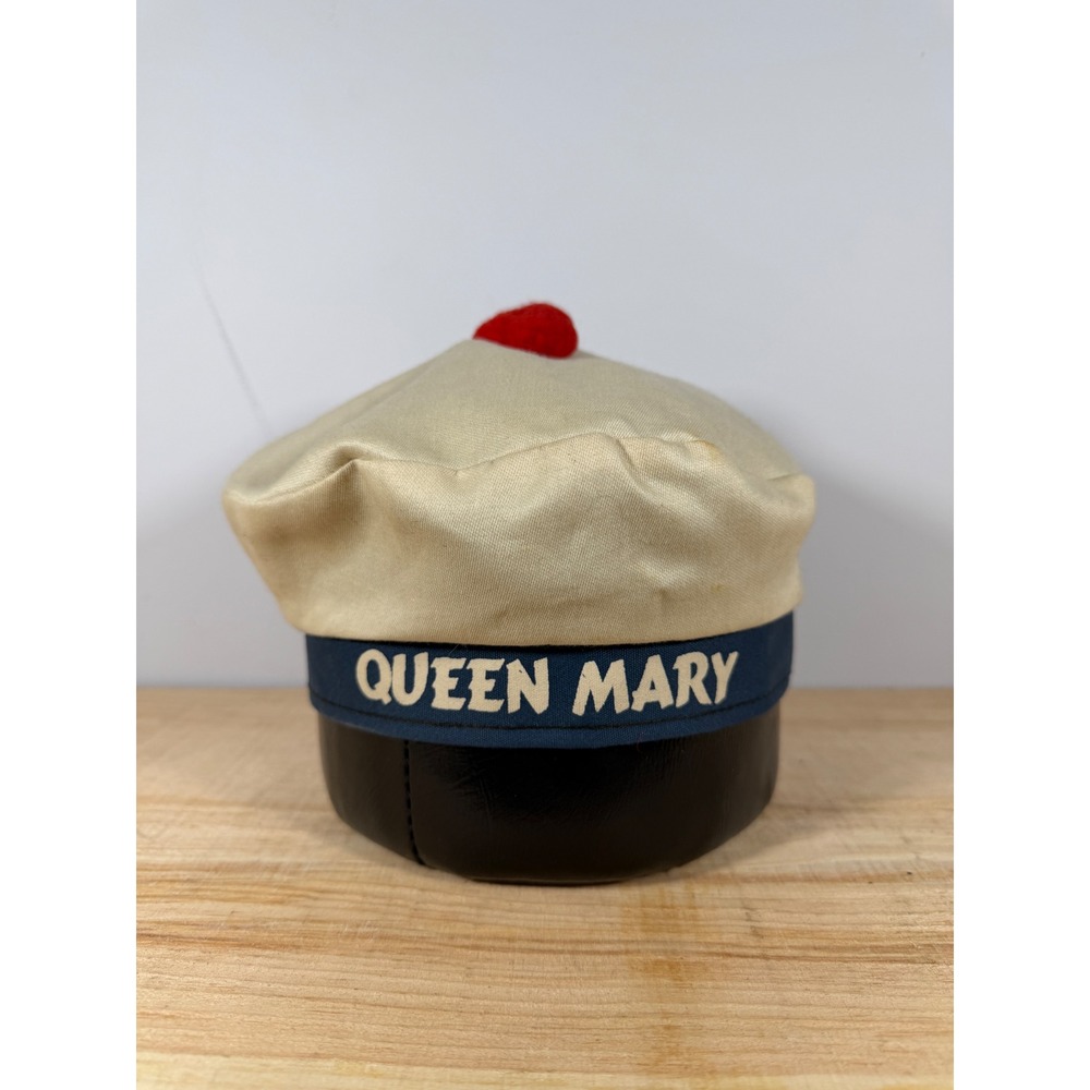 Queen Mary  Hat Mens Large White Vintage 1960s Souvenir Sailor Ship